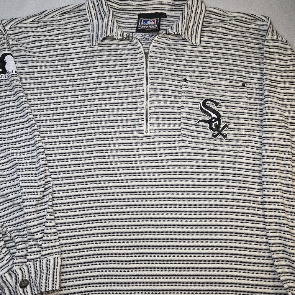 Vtg 90s Chicago White Sox Campri Teamline 1/4 Zip Pullover L MLB Baseball Rare